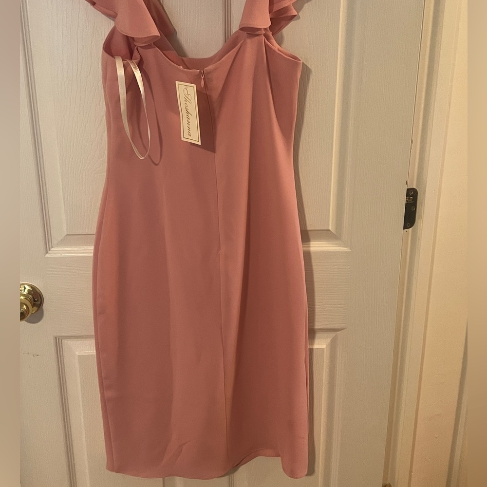 NWT Shoshanna Abril Ruffle-trim sheath dress 8 - Picture 5 of 5